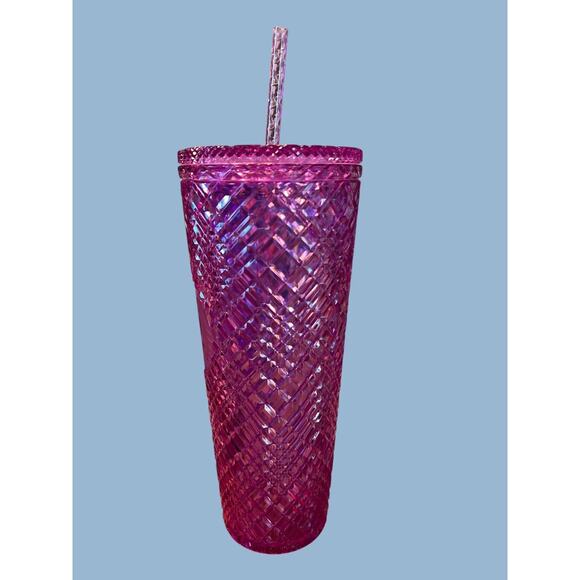 Starbucks Jeweled Pink Taffy Iridescent Tumbler 2021 Venti 24 oz Cold Cup - Picture 2 of 9